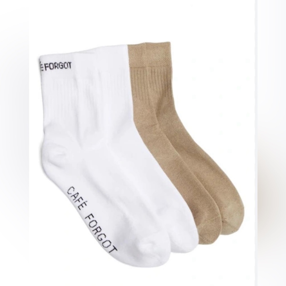 (2) Cafe Forgot Logo Cotton Blend Socks